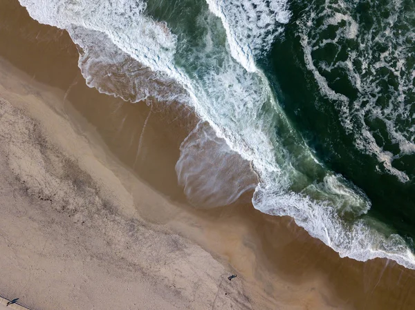 Drone görünümü güzel Portekizce beach Costa Nova do Prado, Aveiro