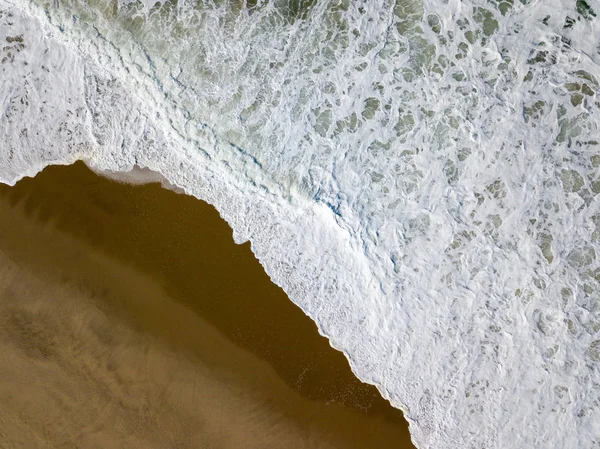 Drönarvy Vackra Portugisiska Stranden Costa Nova Prado Aveiro — Stockfoto