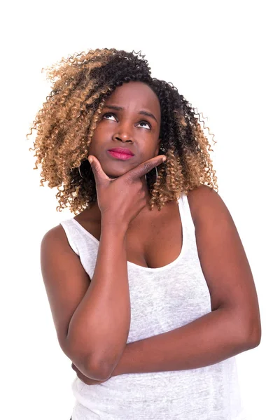 Imagen Del Estudio Mujer Joven Teniendo Una Gran Idea — Foto de Stock