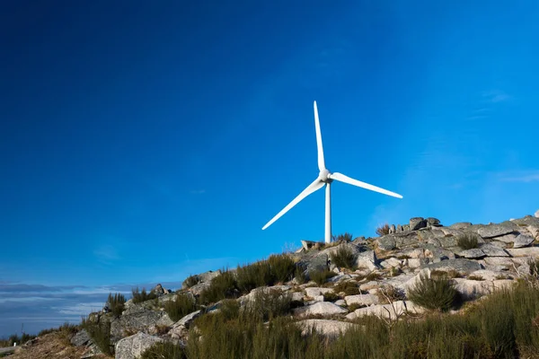 View Windmill Energy Turbine Blue Sky — Stock Photo, Image