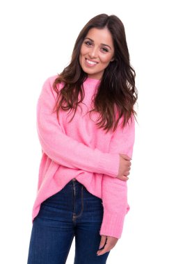 güzel bir genç casual kadın stüdyo çekim