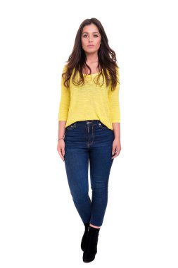 güzel bir genç casual kadın stüdyo çekim