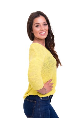 güzel bir genç casual kadın stüdyo çekim