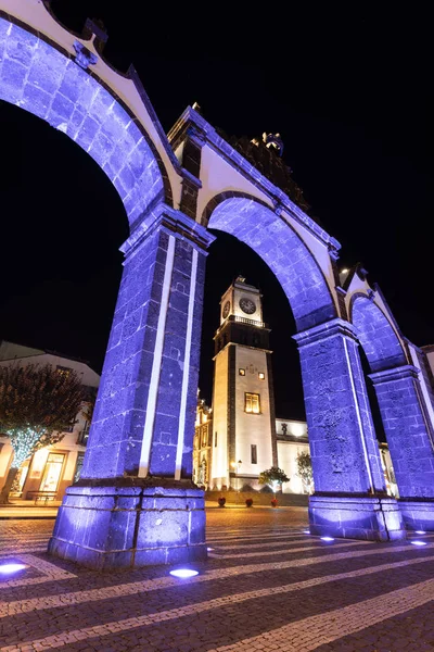 Ingresso Storico Portas Cidade Villaggio Ponta Delgada Nelle Azzorre Portogallo — Foto Stock