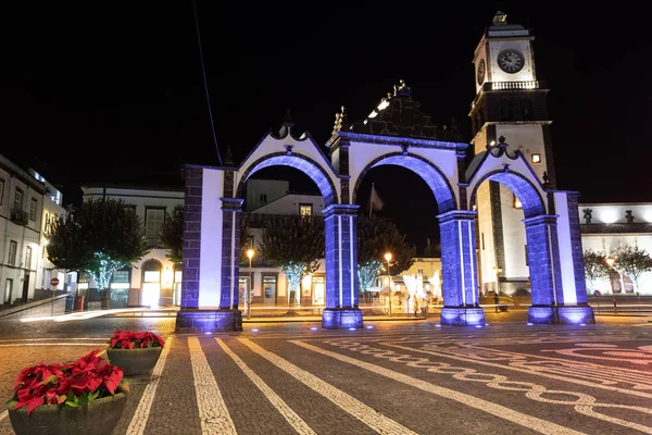 Исторический Вход Portas Cidade Деревню Ponta Delgada Азорских Островах Португалия — стоковое фото