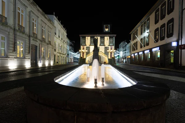 Portugal Sao Miguel Azores Novembre 2019 Paysage Nocturne Ponta Delgada Photo De Stock