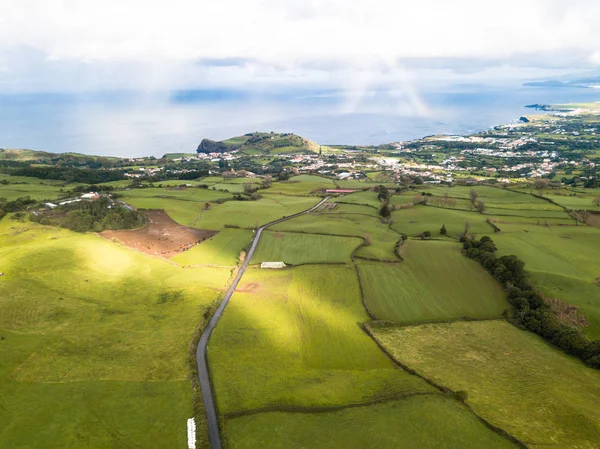 Vista Aerea Sulla Costa Dell Isola Sao Miguel Azzorre Portogallo — Foto Stock