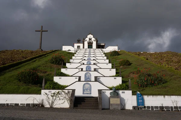 Vista Panorámica Vila Franca Campo Portugal Ermida Nossa Senhora Paz —  Fotos de Stock