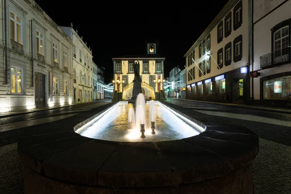 Sao Miguel Azores Portugal 2019年11月25日 サンミゲルのポンタ デルガダの夜 ストック写真