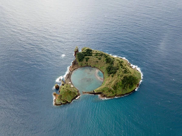 Luchtfoto Van Islet Vila Franca Campo Sao Miguel Azoren Portugal Stockfoto