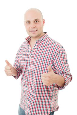 Yaşasın, izole giden genç casual adam