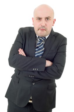 deli işadamı portre üzerinde beyaz izole