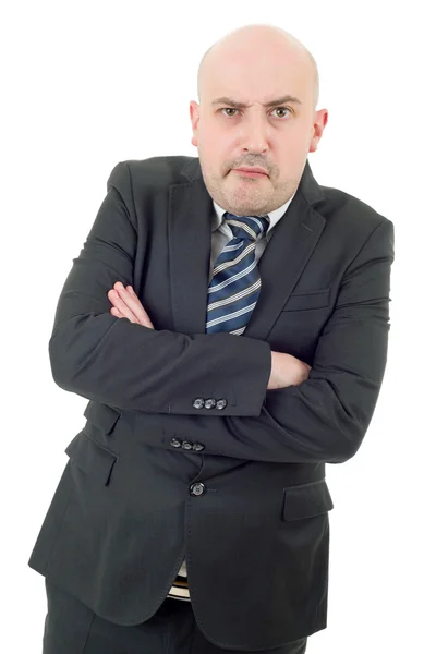 Loco hombre de negocios retrato aislado en blanco — Foto de Stock