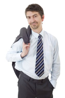 genç iş adamı portre üzerinde beyaz izole