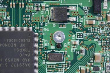 Elektronik panoya yakın çekim, makro detay