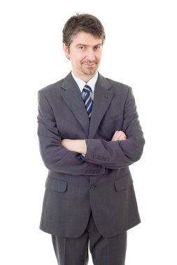 genç iş adamı portre üzerinde beyaz izole