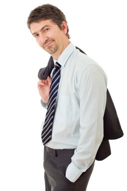 genç iş adamı portre üzerinde beyaz izole