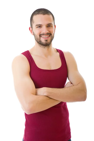 Happy casual man isolated on white background — Stock Photo, Image