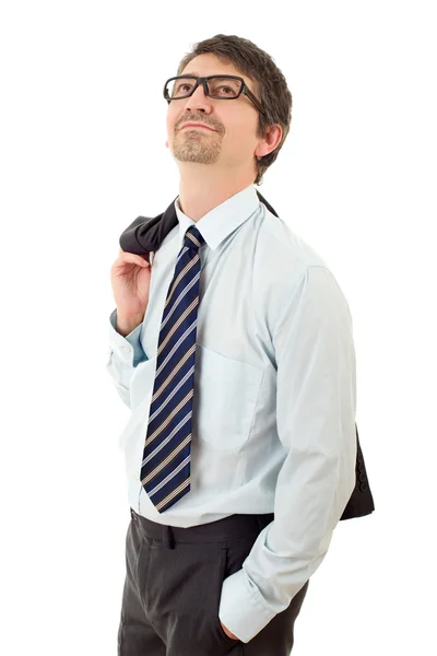 Joven hombre de negocios retrato aislado en blanco — Foto de Stock