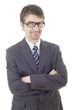 genç iş adamı portre üzerinde beyaz izole