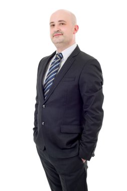 genç iş adamı portre üzerinde beyaz izole