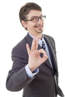 kazanan, üzerinde beyaz izole iş adamı