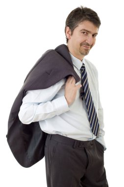 genç iş adamı portre üzerinde beyaz izole