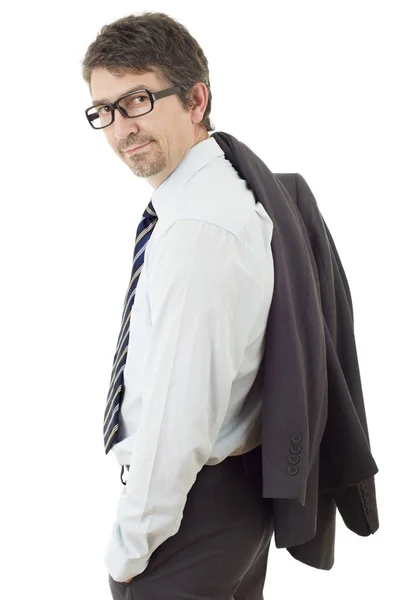 Üzleti férfi portré elszigetelt fehér — Stock Fotó
