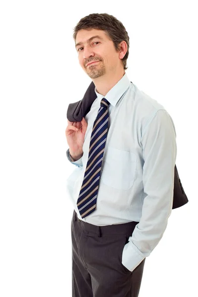 Fiatal üzleti férfi portré elszigetelt fehér — Stock Fotó