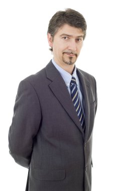 genç iş adamı portre üzerinde beyaz izole