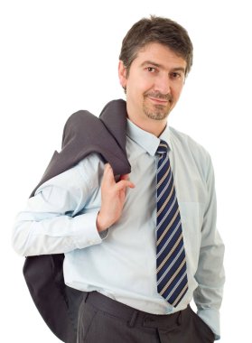 genç iş adamı portre üzerinde beyaz izole