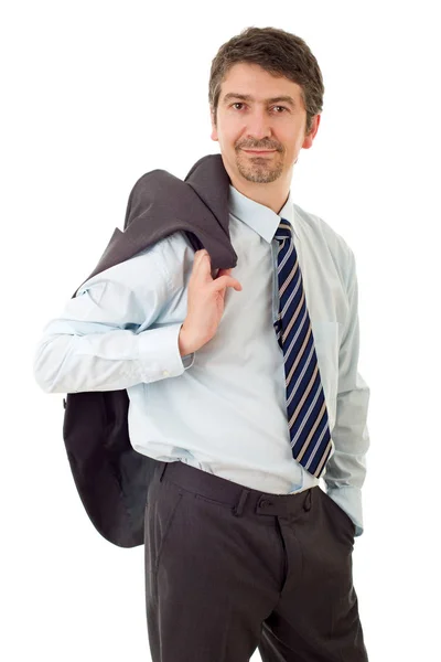 Joven hombre de negocios retrato aislado en blanco — Foto de Stock