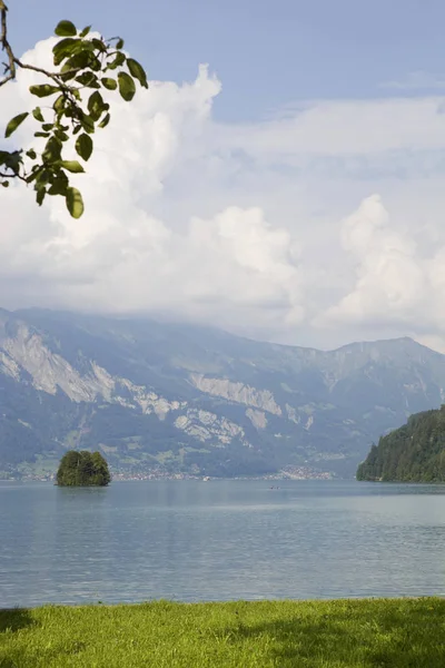 ユングフラウ地方のアルパイン湖ブリエンツは、スイスのイセルトヴァルトから見た — ストック写真