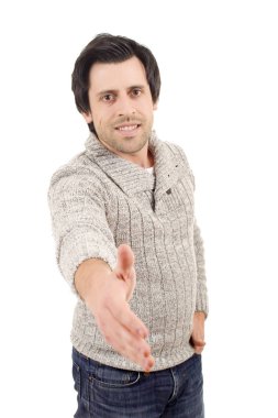 casual adam elini izole sunan