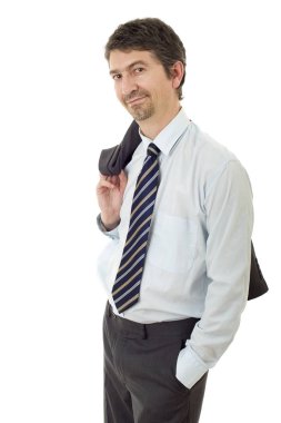 genç iş adamı portre üzerinde beyaz izole