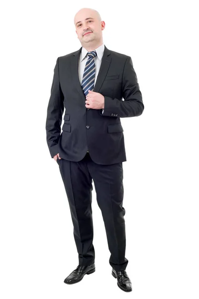 Feliz hombre de negocios de longitud completa aislado en blanco —  Fotos de Stock