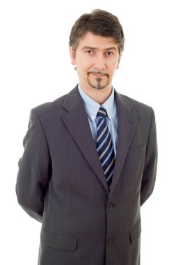 genç iş adamı portre üzerinde beyaz izole