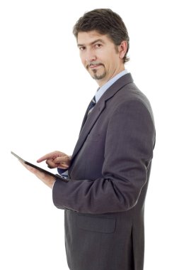 genç işadamı, izole bir tablet PC