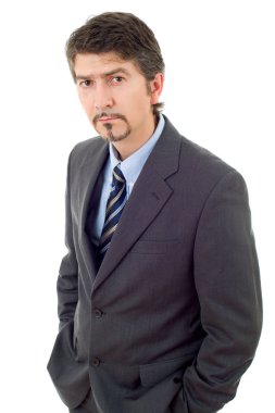 düşünme, üzerinde beyaz izole iş adamı