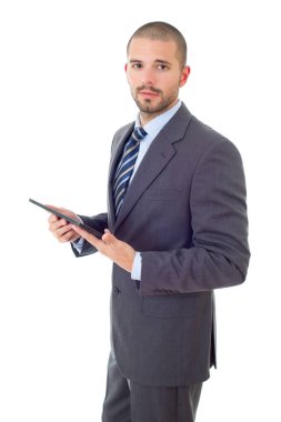 genç işadamı, izole bir tablet PC