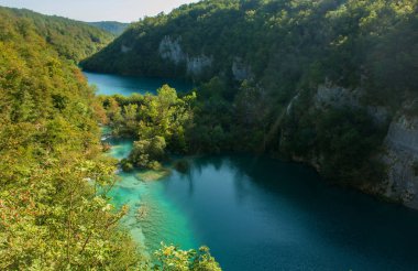 Hırvatistan 'ın Plitvice Gölleri Ulusal Parkı manzarası