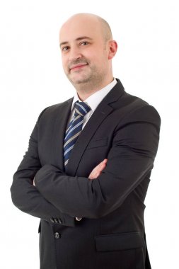 genç iş adamı portre üzerinde beyaz izole