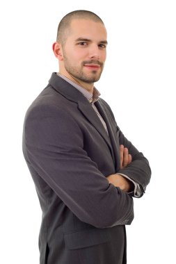 genç iş adamı portre üzerinde beyaz izole