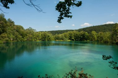 Hırvatistan 'ın Plitvice Gölleri Ulusal Parkı manzarası 