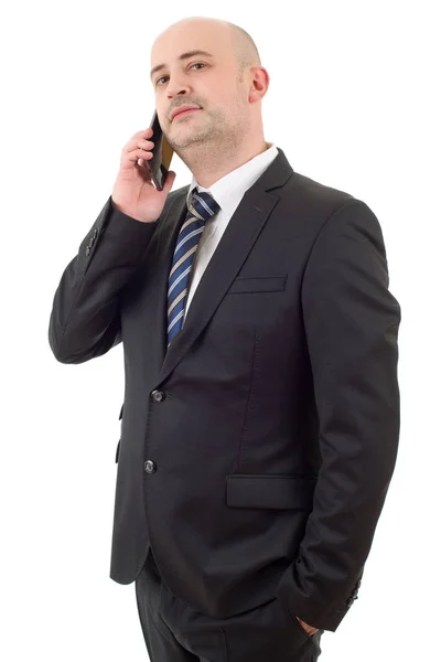 Bezorgde zakenman aan de telefoon, geïsoleerd — Stockfoto