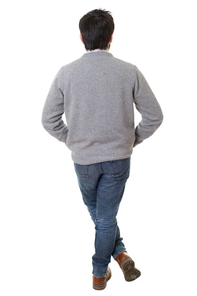 Casual man from the back, full body, isolated — Stock Photo, Image