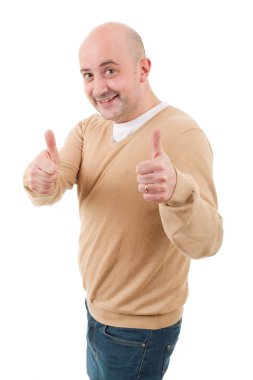 Yaşasın, izole üzerinde beyaz arka plan giden genç casual adam