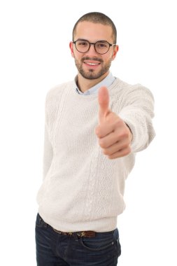 Yaşasın, izole giden genç casual adam