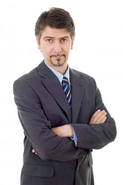 düşünme, üzerinde beyaz izole iş adamı