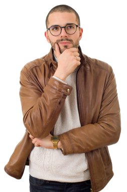 düşünme, izole genç casual adam